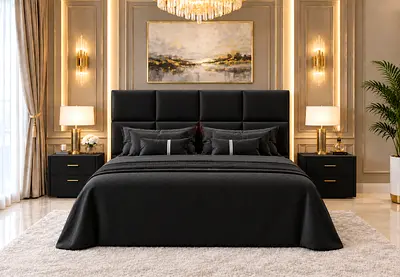 Brand new King size bed upholstered bed with padded headboard storage bed— excellent king bed