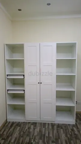 IKEA white wardrobe / shelving unit with doors — good condition
