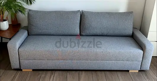 Grey 3-seater Sofa Bed - Compact Modern Design