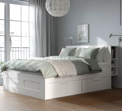 Bed frame with storage & headboard