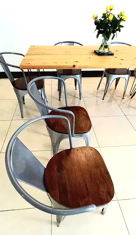 Industrial Style set of 6 dining chairs for sale
