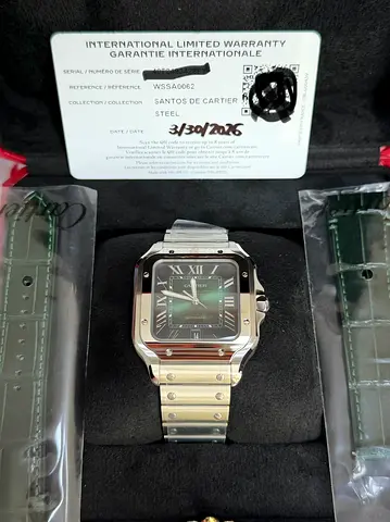 Cartier Santos Steel Men's Watch with Warranty Card (Santos de Cartier)