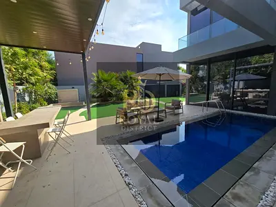 Where luxury meets opulence | 4-bedroom standalone villa with majlis and private pool | Fully furnished with a modern design | High-end finishes | Ide
