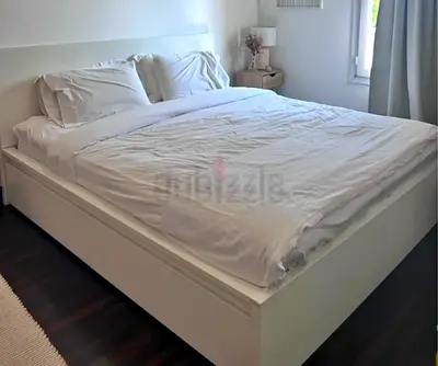 Ikea Queen size bed with mattress and storage drawers