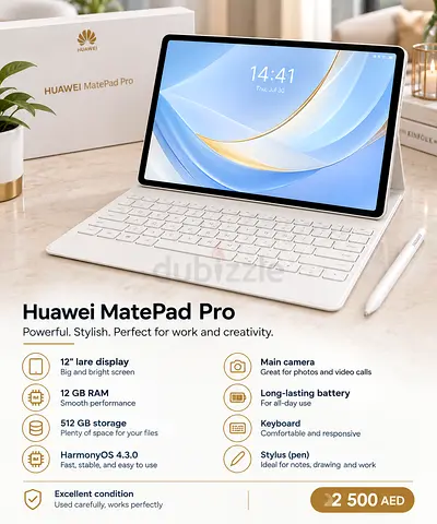 Huawei MatePad Pro 12.6" - 12GB RAM, 512GB, With Keyboard & Stylus