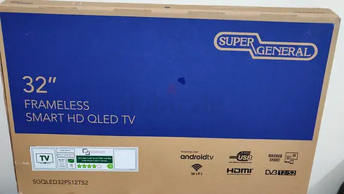 Super General 32" Frameless Smart HD QLED TV - Android TV, HDMI, WiFi