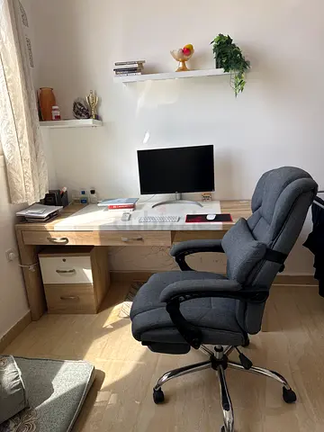 Home center Wooden office desk with drawers & Chair compact study table in good condition with chair