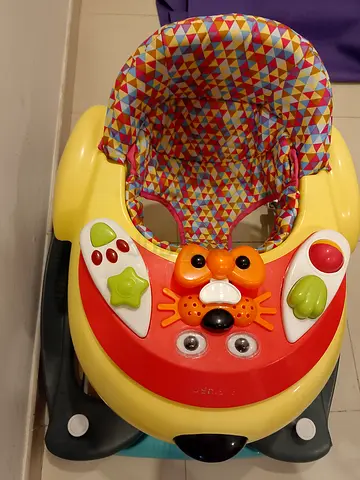 Colorful Baby Walker with Interactive Toy Tray