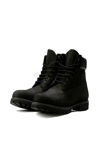Black Lace-up Work Boots - Men's Rugged Leather Style, Size Available