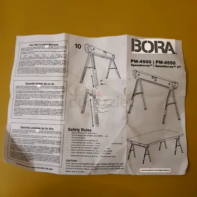Bora Portamate Speedhorse XT Adjustable Folding Sawhorse (PM-4550) - Orange. New. Unused. AED 1,300.