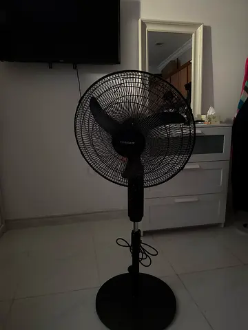 Black pedestal standing fan - working condition