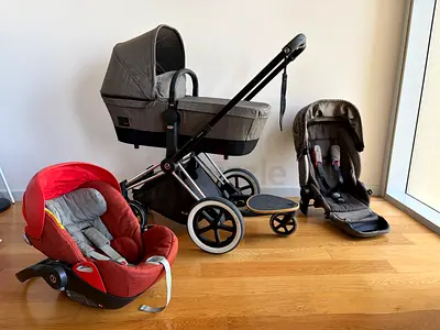 CYBEX PRIAM 3 IN 1 complete travel system: stroller + carrycot + infant car seat (great condition)