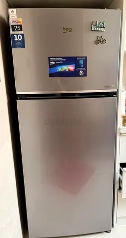 Beko Top-Freezer Refrigerator - Stainless Steel, Good Condition