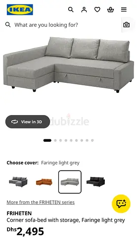 IKEA FRIHETEN L shape sofa bed with storage light beige