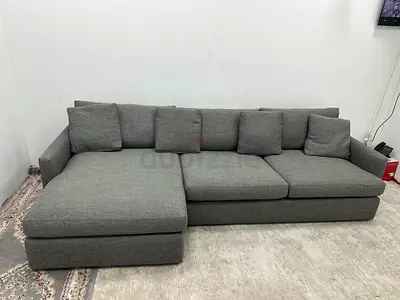 Like new condition crate&barrel grey sofa