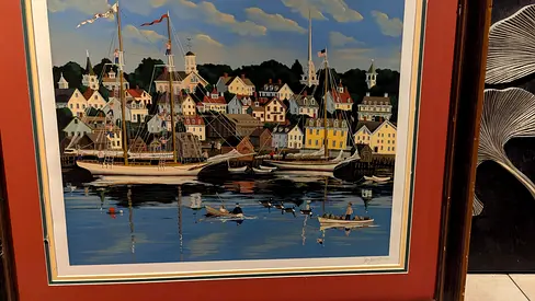 Framed Nautical Harbor Print - Signed Limited Edition