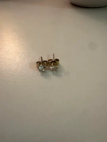 Pandora Clear Sparkling Crown Stud Earrings 14k gold