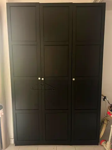 IKEA PAX-style 3-door Wardrobe - Dark Brown, Good Condition - 150x237x40 cm