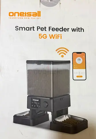 oneisall 5L Automatic Cat Food Dispenser 2 Bowls, Automatic Cat Food Feeder Intelligent WiFi 5G/2.4G