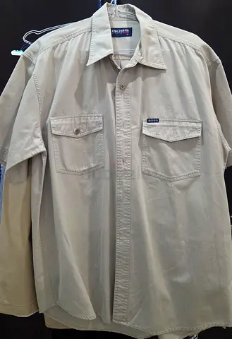 Beige Boss casual long-sleeve shirt, size L