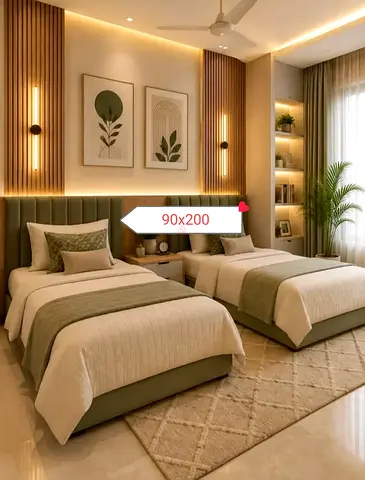 Brand New Single Size Luxury Fabric Bed With Mattress Modern Design