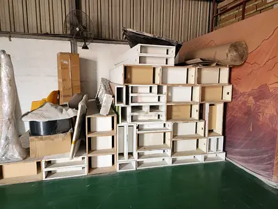 PARTITION - Stack of white modular partition – used, good condition