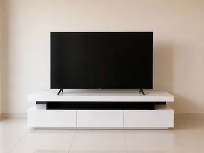 Modern White TV Cabinet / TV Unit with Storage Drawers
