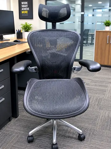 Herman Miller-style With headrest. Ergonomic Mesh Office Chair with Headrest - Good Condition