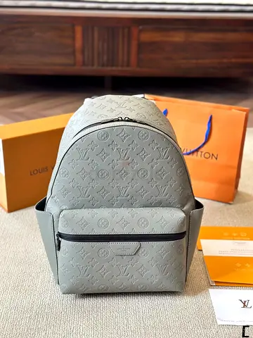 Louis Vuitton Monogram Embossed Grey Backpack - super master quality
