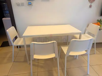 IKEA MELLTORP dining table, white 125x75 cm - good condition with 4 Teodores chairs.self pickup