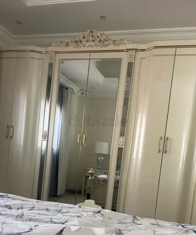 Cream 6-Door Wardrobe with Mirror - Elegant Danube Home Style