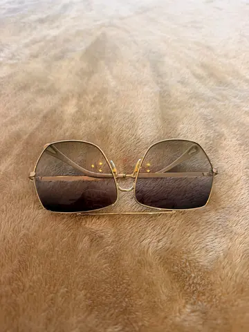 Chloe Gold Oversized Square Sunglasses Gradient Lenses