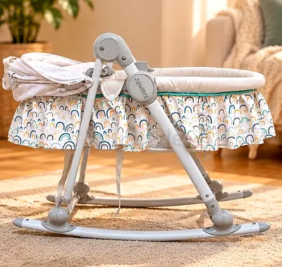 Junior’s Portable Baby Bassinet / Rocker with full Canopy