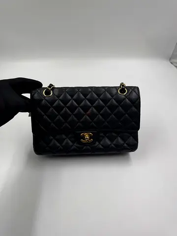 CHANEL CF black gold hardware carvier leather