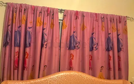 Pink Disney princess curtains