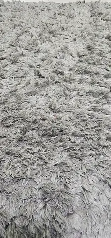 Light grey shaggy rug - soft plush, good condition