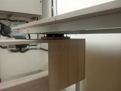 Office table with moving shelf