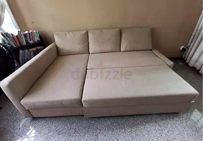 Beige L-Shaped Sectional Sofa Bed ikea