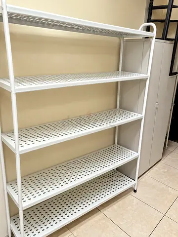 White 5-Tier Metal Storage Shelf - Good Condition/ Ikea Mulig