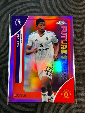 2025-26 Topps Chrome Premier League Chido Obi Future Stars – Pink Refractor /250
