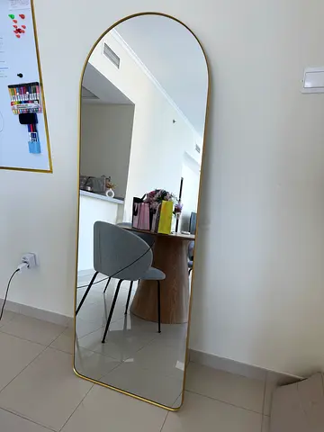 Full-Length Gold Framed Arch Mirror - Leaning Wall Mirror