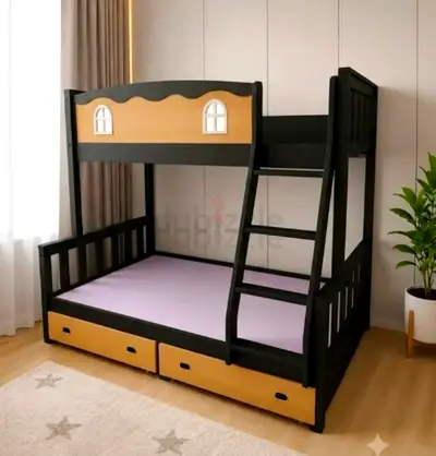 Stylish new solid wood Don double up single bed with mattress