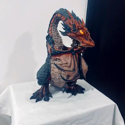 Large Detailed Dragon Statue Figurine - Resin Collectible