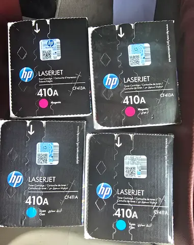 HP LaserJet 410A Toner Cartridges (Magenta & Cyan) - 4 Boxes