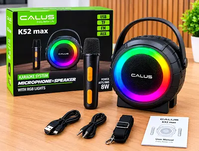 K52 Max Portable Karaoke Speaker with 1 Wireless Mic & Bluetooth