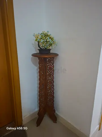 Carved Wooden Plant/Pedestal Stand - Tall Corner Display