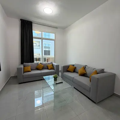 Furnished 2BHK apartment for monthly rent | Ajman – Al Rashidiya 2 – near the Ladies' Park; bills and internet included; stylish and tidy furnishings.