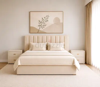 Beige New Queen size bed storage bed including mattress good quality Queen bed strong