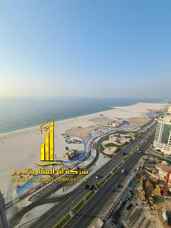 Sea view. Luxury apartment, second occupant. Two bedrooms, living room, and open balcony. Ajman Corn