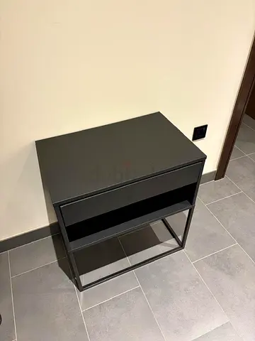 IKEA VIKHAMMER Nightstand, Black, 60x39cm - 8 Months Old